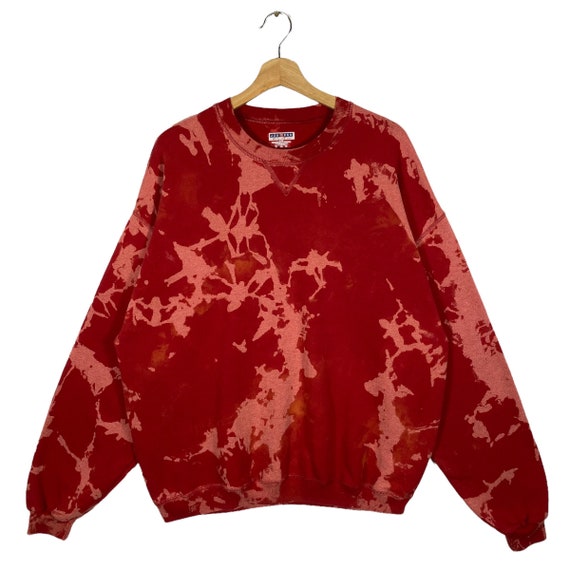 Bleach tie dye outlet red sweatshirt