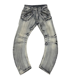 パンツ 00s PPFM Layered curved denim pants y2k パンツ 00s PPFM