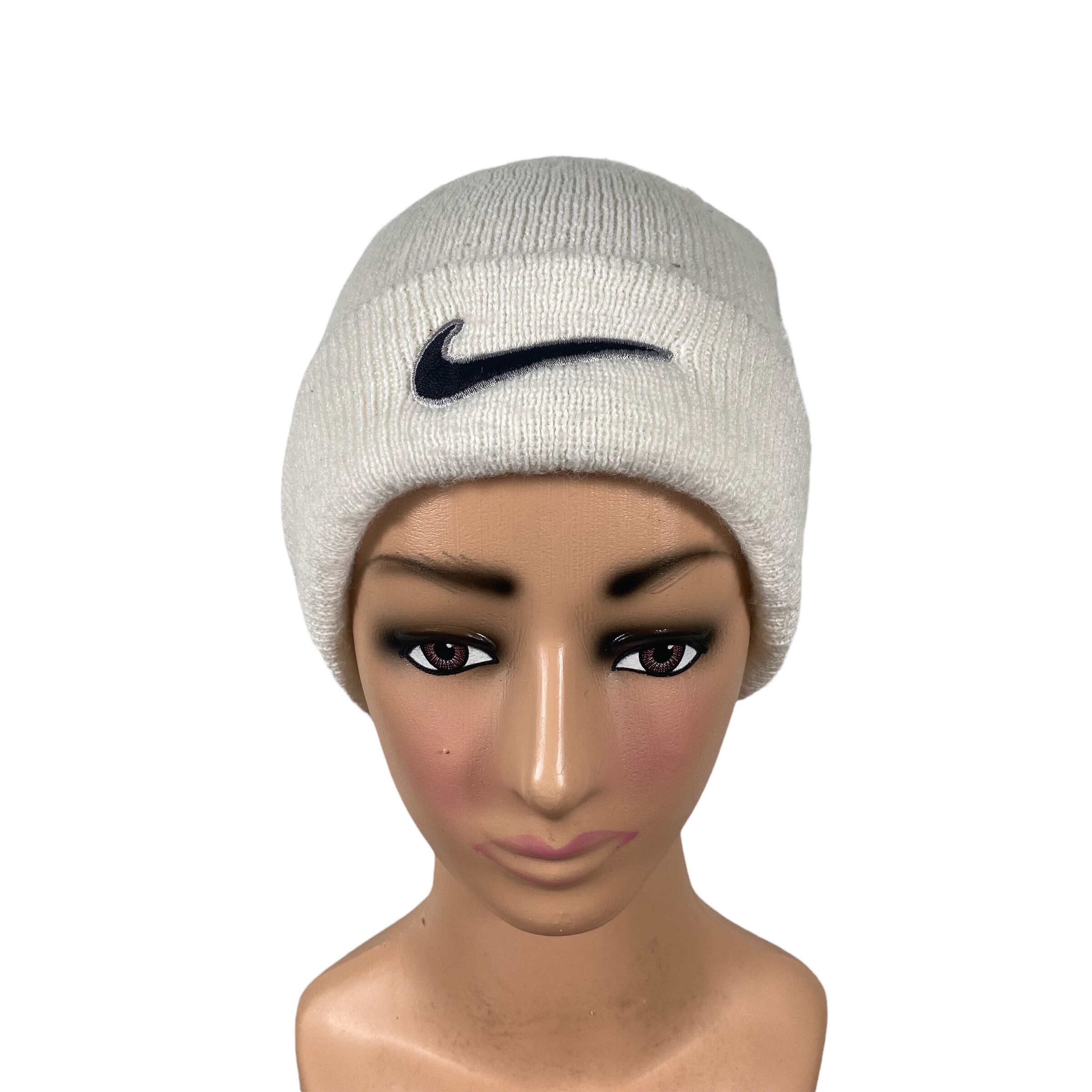 Nike Swoosh Bordado Beanie Color Blanco - Etsy España