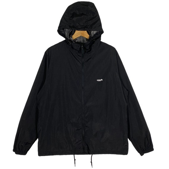 Vintage Moz Sweden Hoodie Windbreaket Zipper Jacket L Size Black