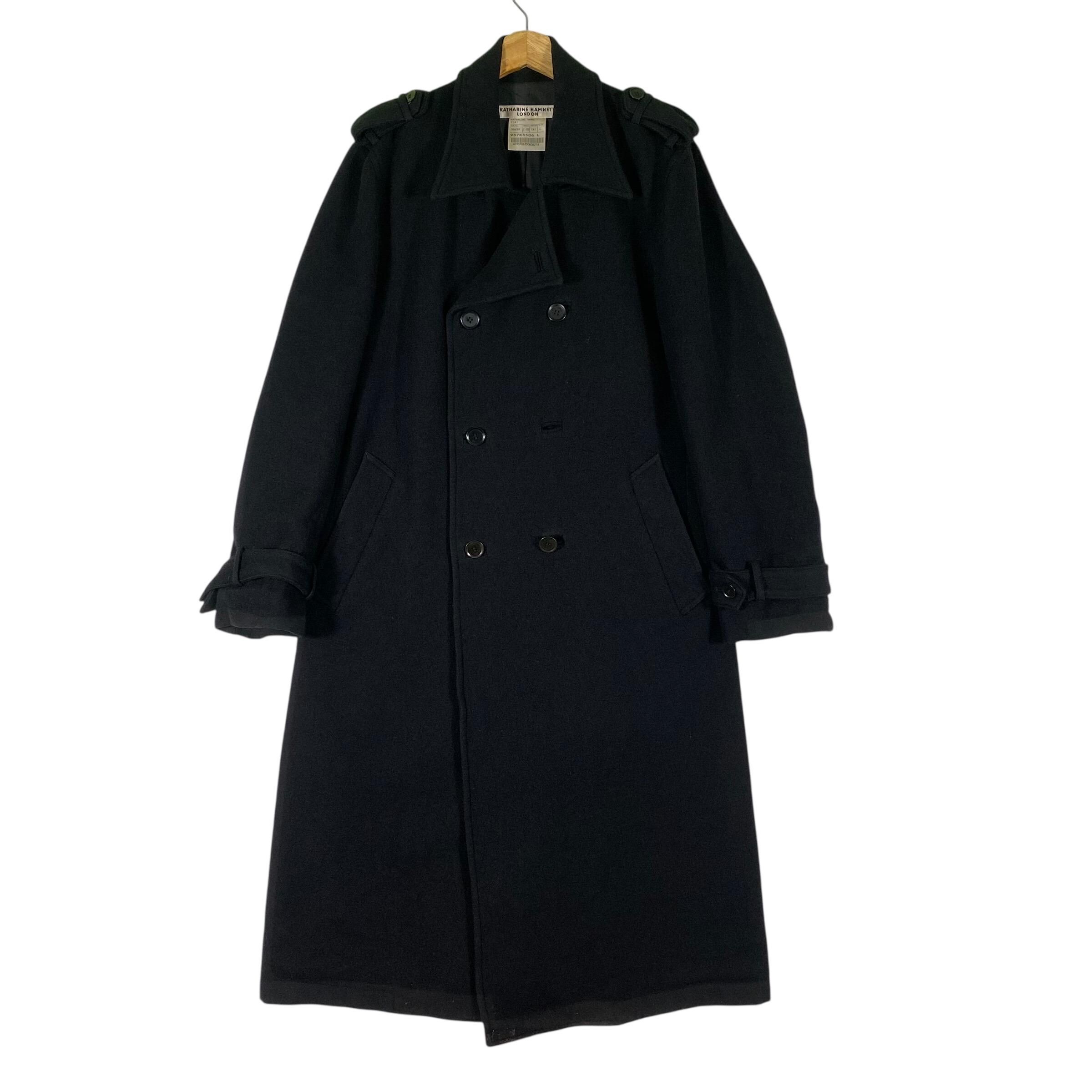 late 80s 〜 90s Katharine Hamnett ロングコート Vintage Katharine Hamnett London Jacket L Size Black Colour - Etsy