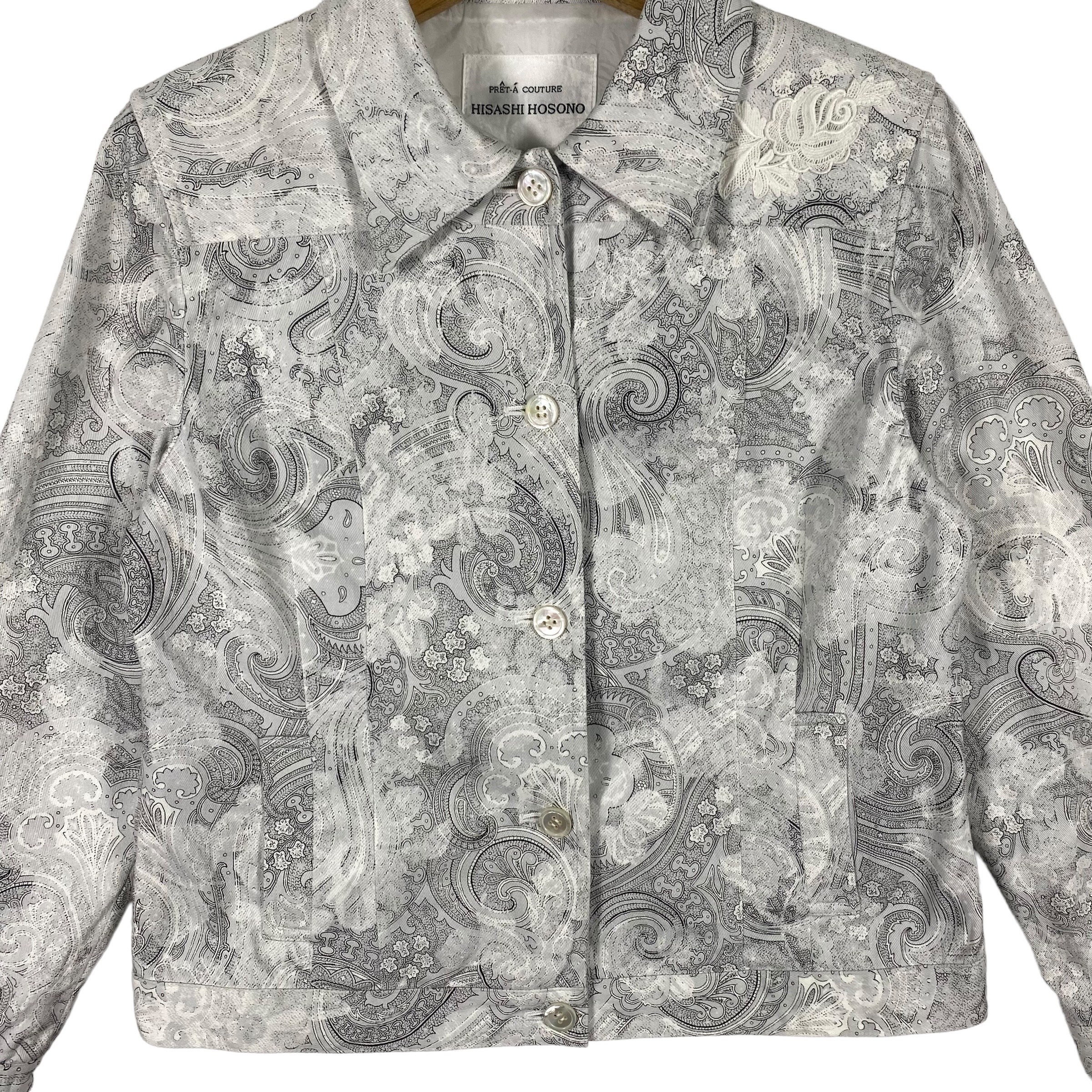 Vintage Hisashi Hosono Paisley Button Jacket Size 9 (s/m) White 