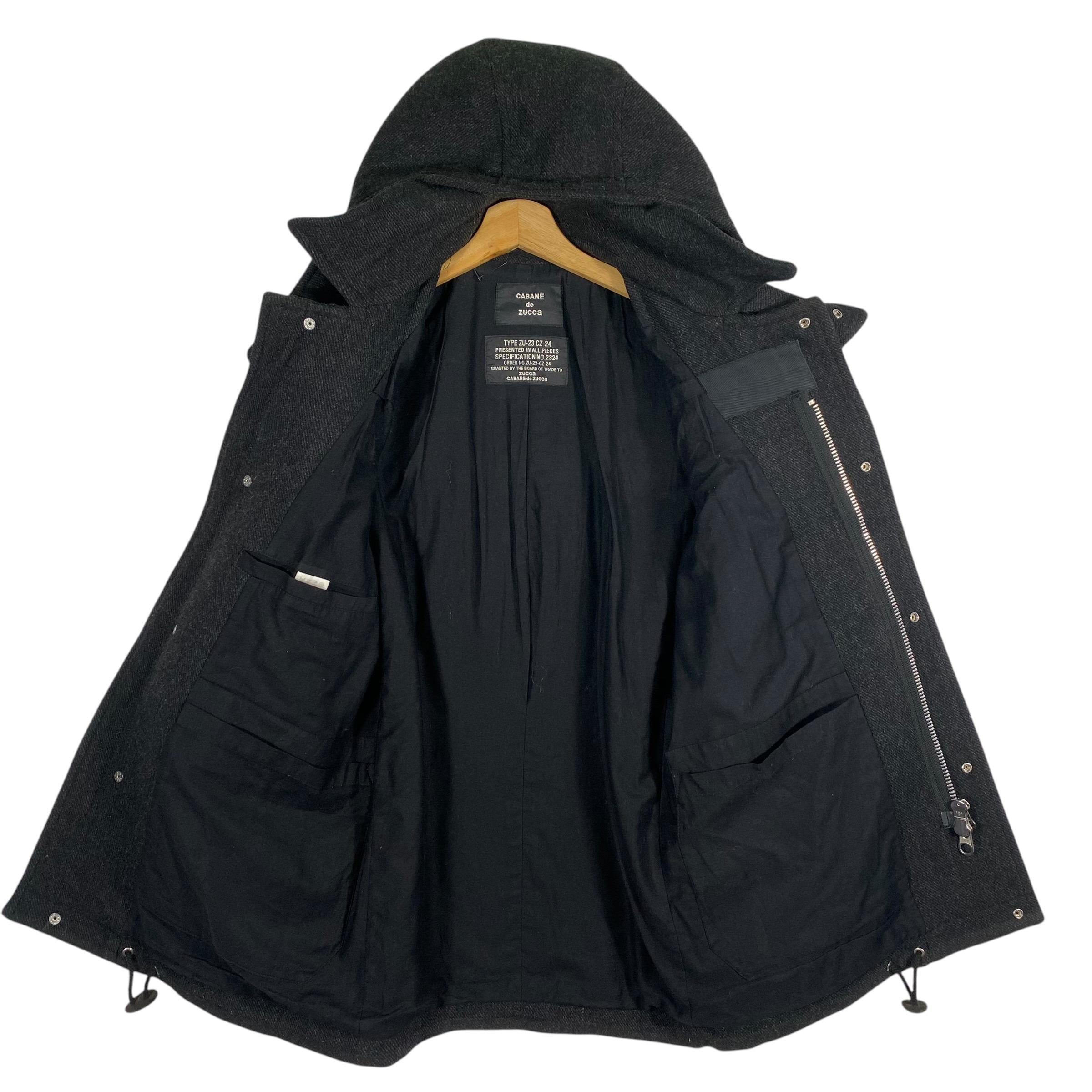 Vintage Cabane De Zucca Issey Miyake Wool Hoodie Jacket - Dark