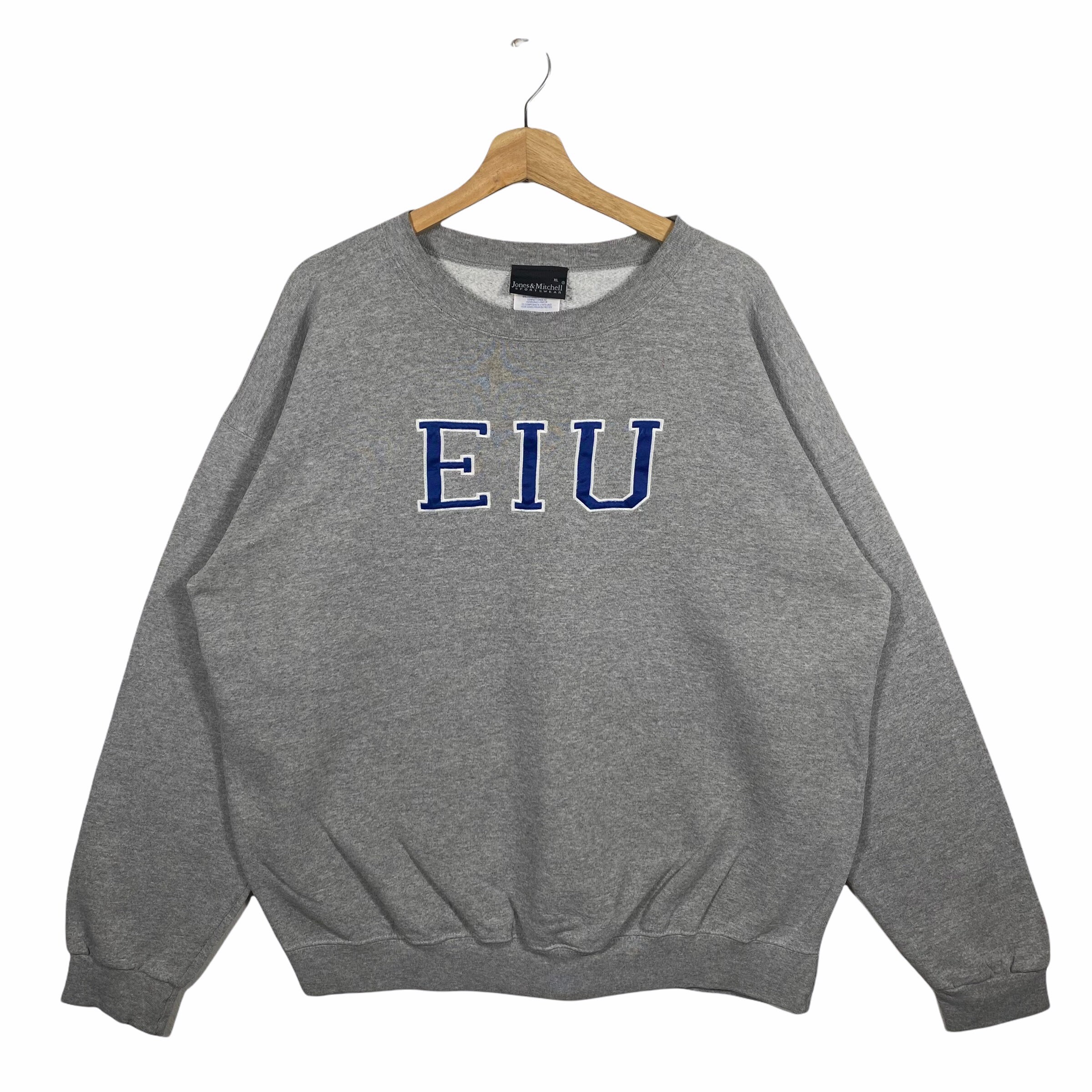 Vintage 90s Eastern Illinois University Sweatshirt XL Size Grey