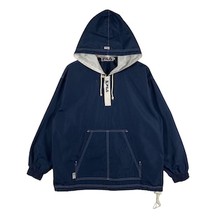 Vintage Fila Windbreaker Jacket Half Zip S Size Oversize Navyblue Colour