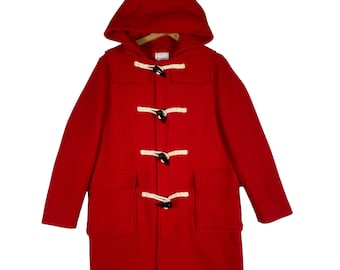 Vintage J.W.Anderson Japanese Brand Hoodie Wool Long Duffle Coat Jacket Red Colour Size L