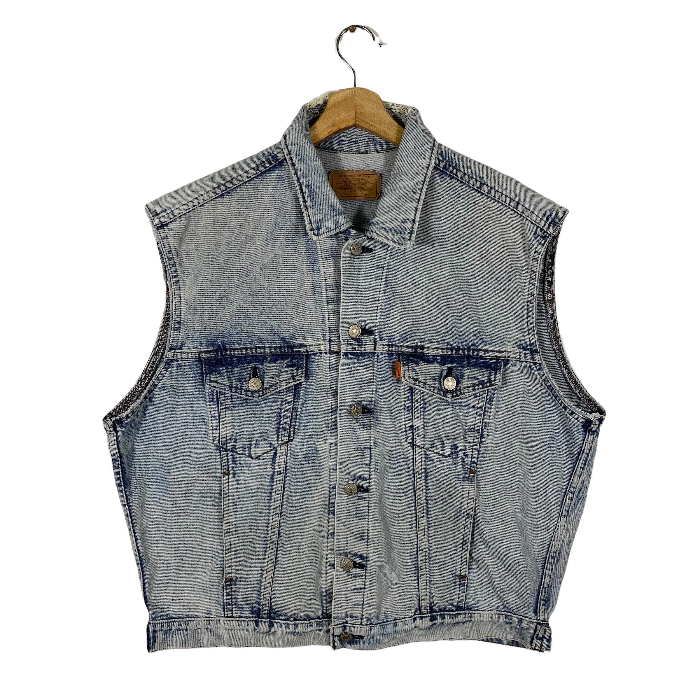 Vintage 90s Levis Denim Vest L Size Etsy