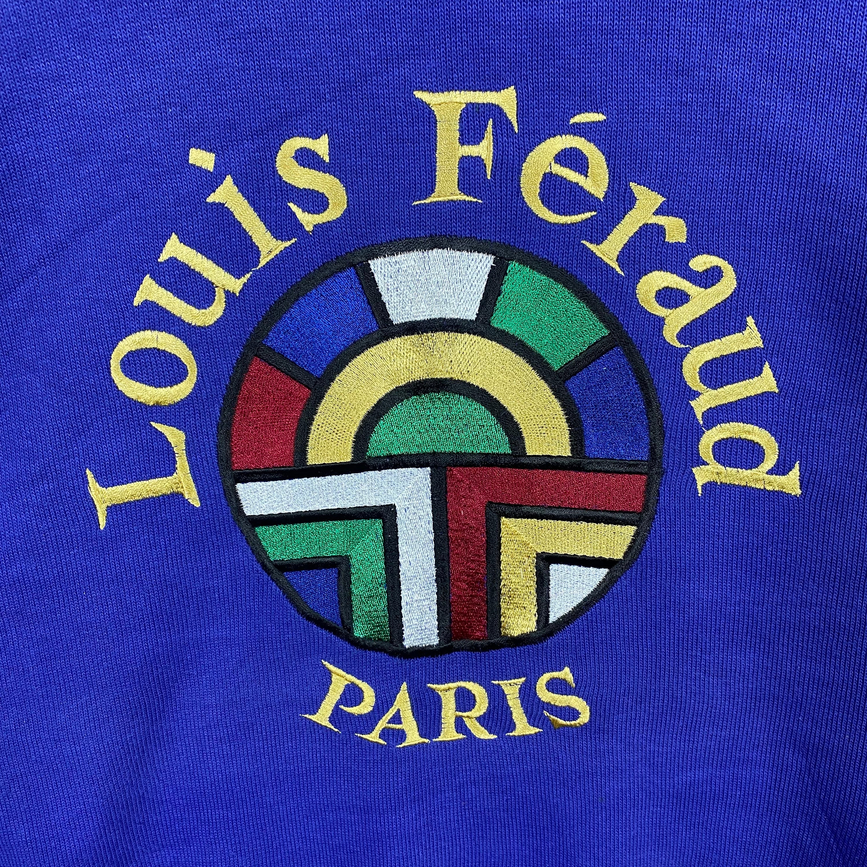 Vintage LOUIS FERAUD Paris Big Logo Embroidered Crewneck 