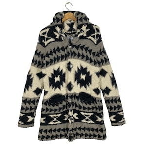 Vintage Cali Surf Fleece Jacket: Native Aztec Design, Size L