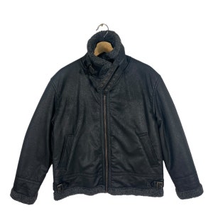 Vintage baffy Lederjacke M Größe Schwarz