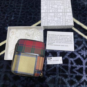Comme Des Garcons Wallet Tartan Patchwork Red
