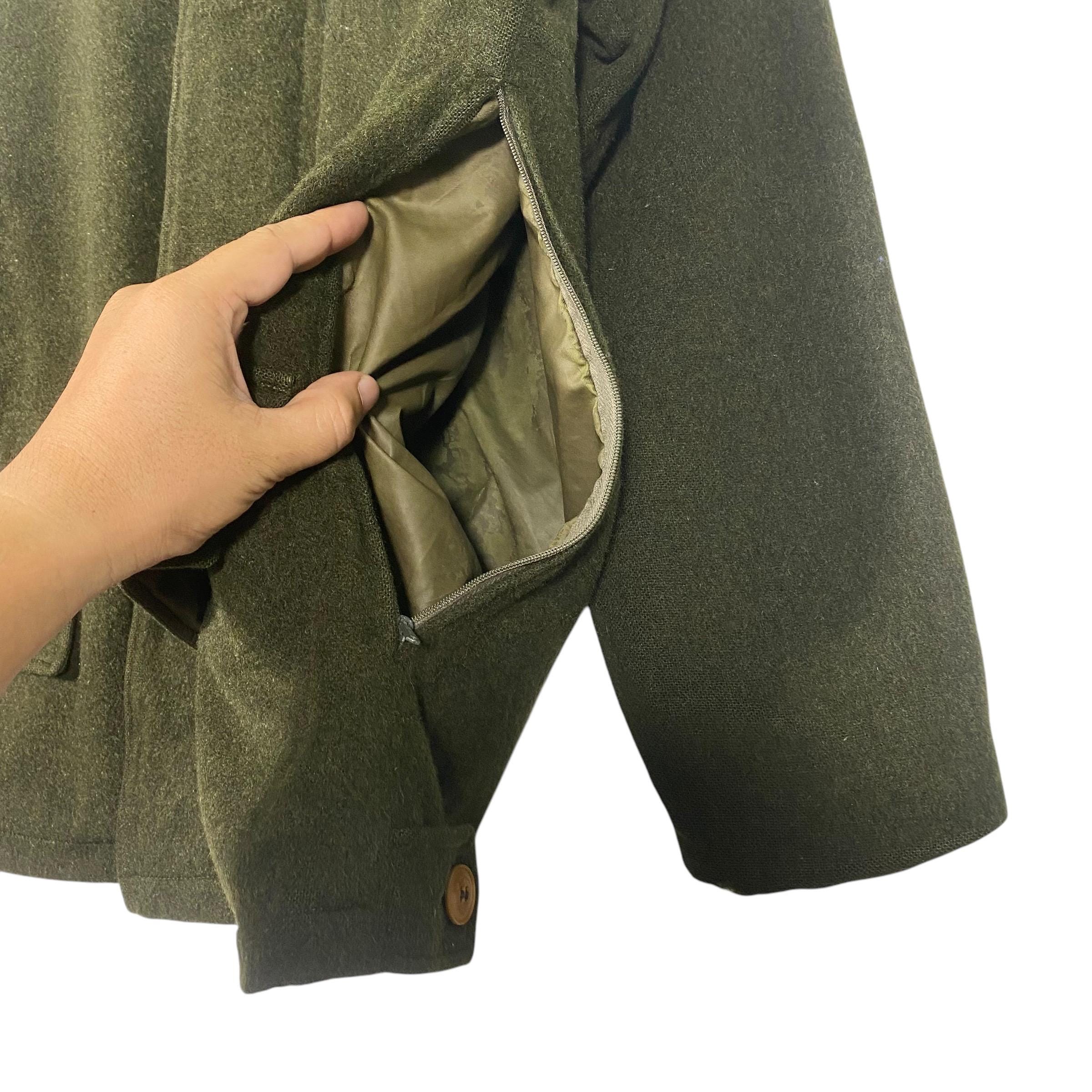 Loden Mohair Tyrolean Jacket khaki XL相当 Sud Tiroler - Men's Loden Green Overcoat with ZIP - RWS - Robert W