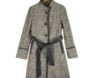 Veste longue en laine Paris Michel Klein Taille 38 (s) Gris