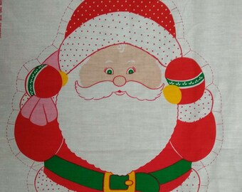 Vintage Daisy Kingdoms / Spring Mills Fabric with pattern 7874 Soft Christmas Toy Santa Claus