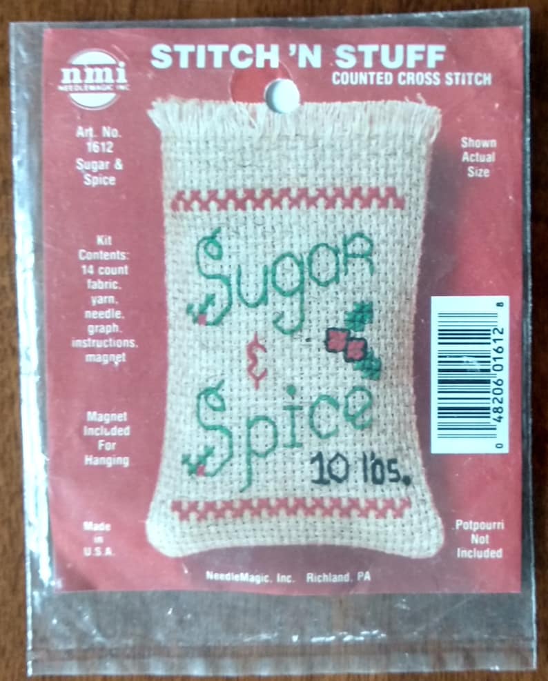 Sugar and Spice Potpourri Bag Counted Cross Stitch by Etsy