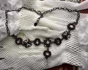 Vintage Beaded Necklace, Romantic Boho Style