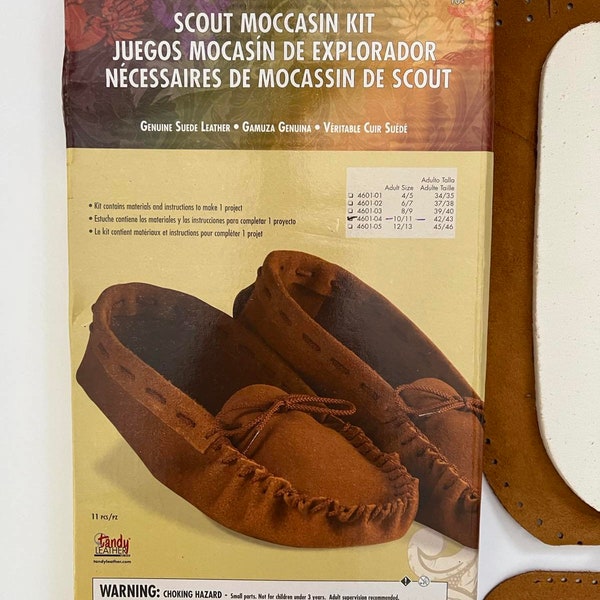 Scout Moccasin Kit, Genuine Suede Leather, DIY shoes size 42-43 / 10-11, unisex