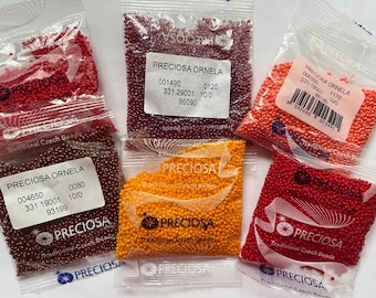 Czech seed beads Preciosa Ornela size 10 for bead embroidery and jewelry making, glass and metal beads
