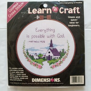 Counted Cross Stitch Kit Cottage and Gazebo by Janlynn 1993