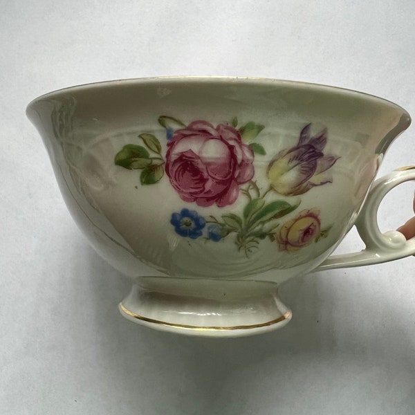 Seltmann Weiden Bavaria Germany Tea Cup Floral Rose and Tulip Vintage