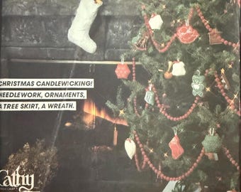 McCall's 8683 Vintage Christmas Candlewicking, Needlework, DIY Wreath, Ornaments, Tree Skirt Wax Transfers instruction for complete beginner