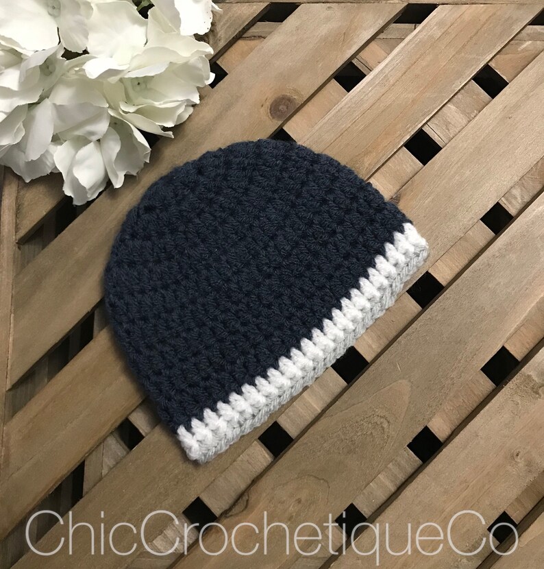 New Baby Gift Family Portrait Its a Boy Baby Shower Gift Navy Blue Beanie Wishing Well Present Baby Boy Beanie Hat Newborn Photo Prop