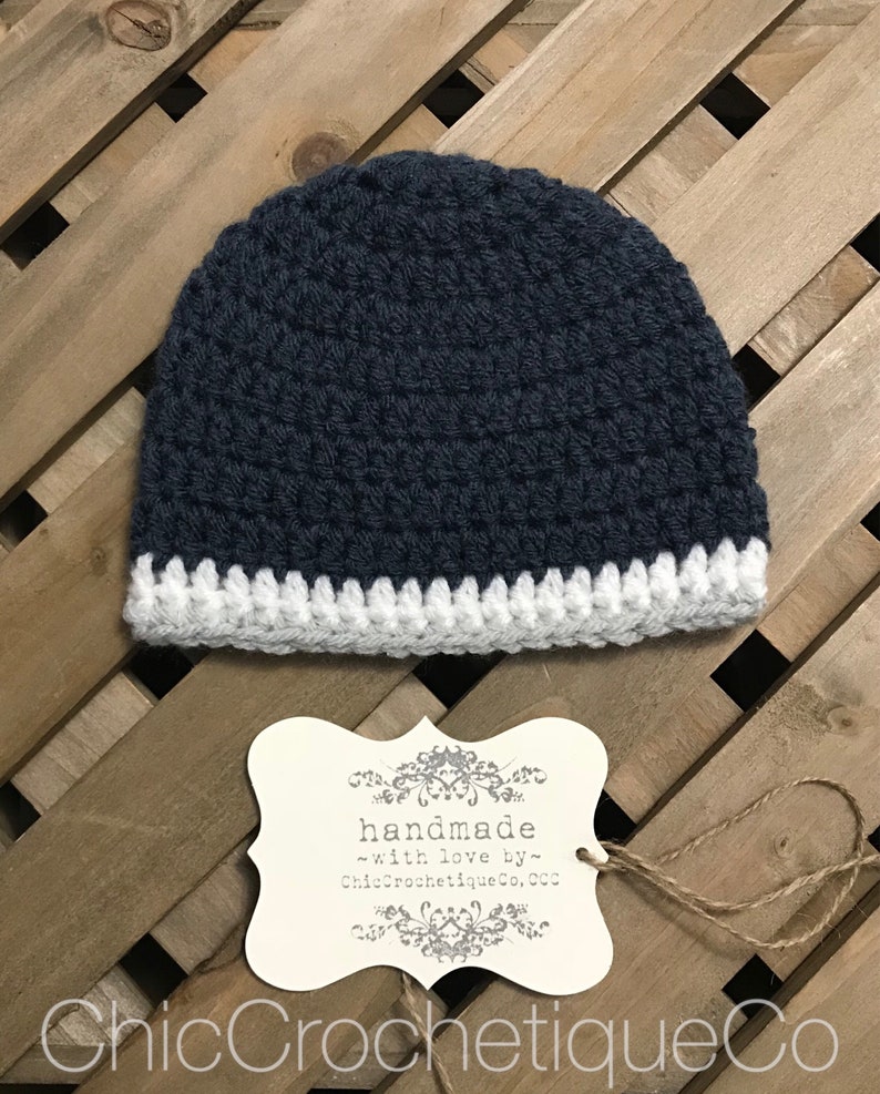 New Baby Gift Family Portrait Its a Boy Baby Shower Gift Navy Blue Beanie Wishing Well Present Baby Boy Beanie Hat Newborn Photo Prop