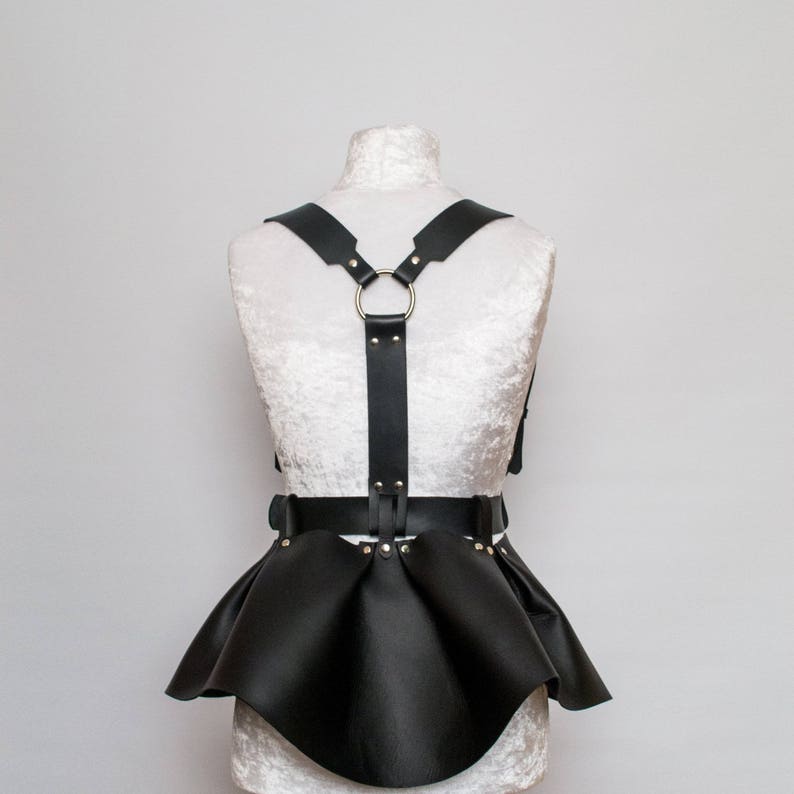 Leather Peplum Belt Body Harness / Plus Size available Etsy
