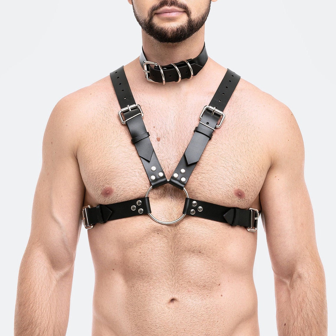X Harness Men / Chest Harness / Male Leather Body Harness / Etsy UK