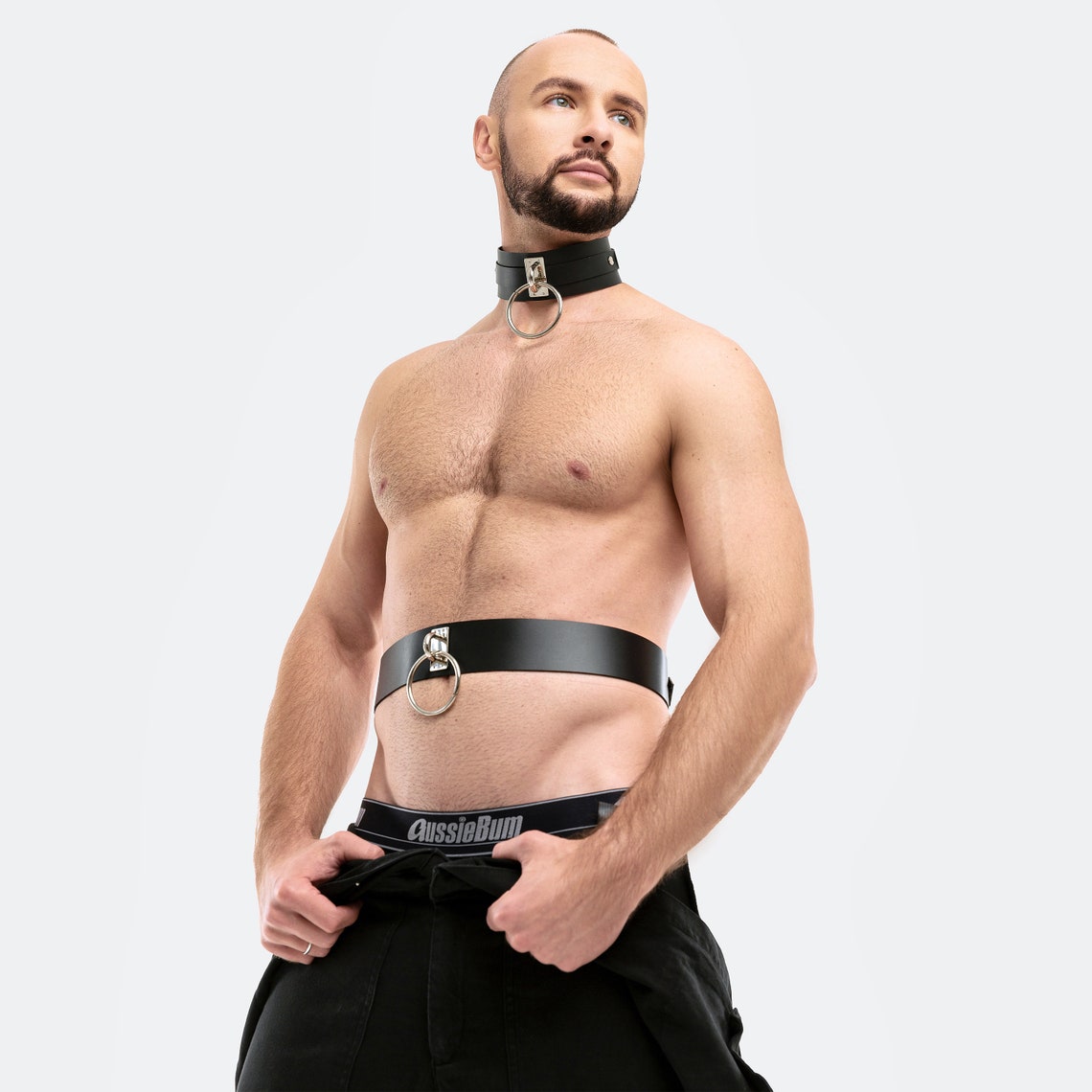 Submissive Collar and Leash for Men / Leather Bdsmgear for Etsy