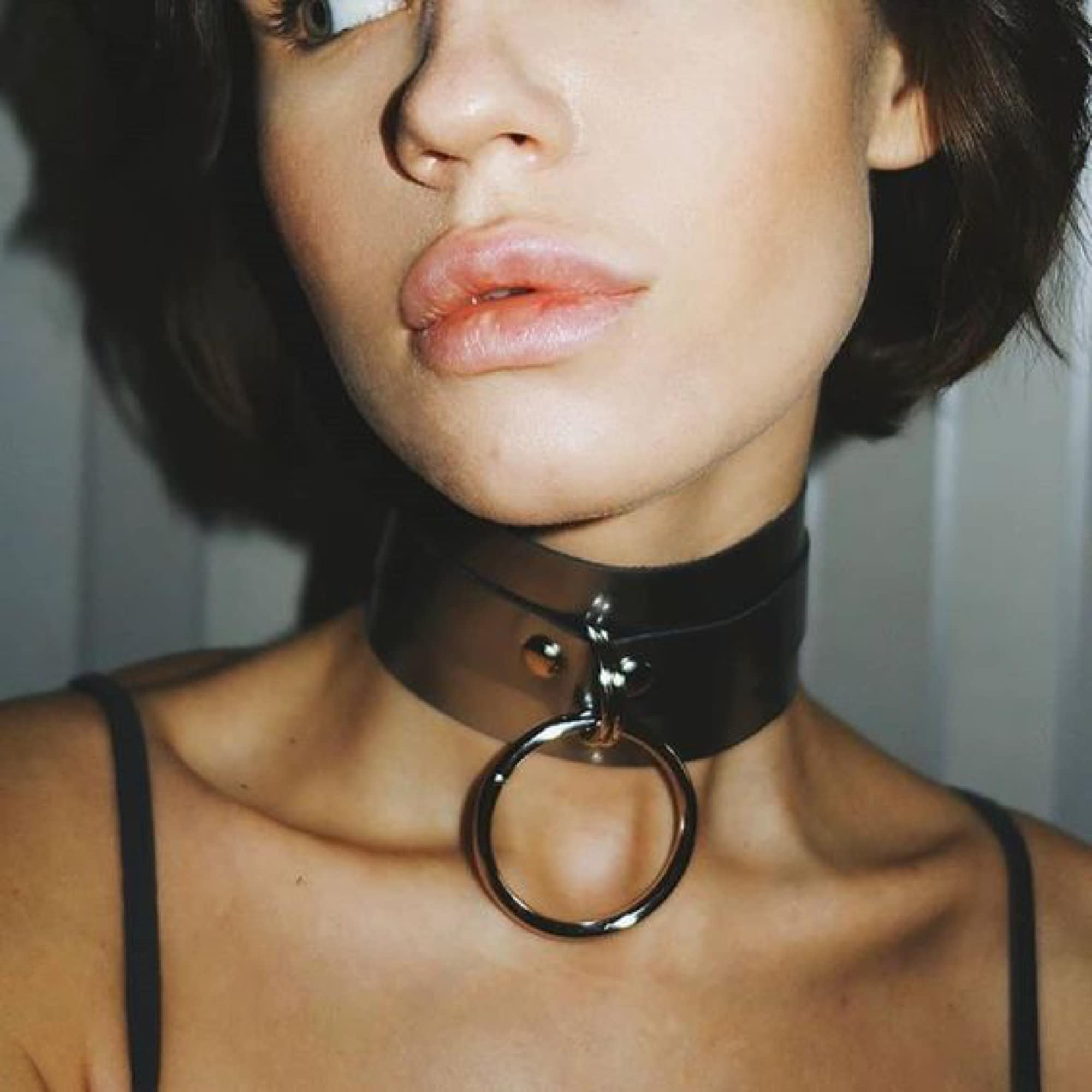 Leather Bdsm Collar Submissive Collar For Women Etsy 