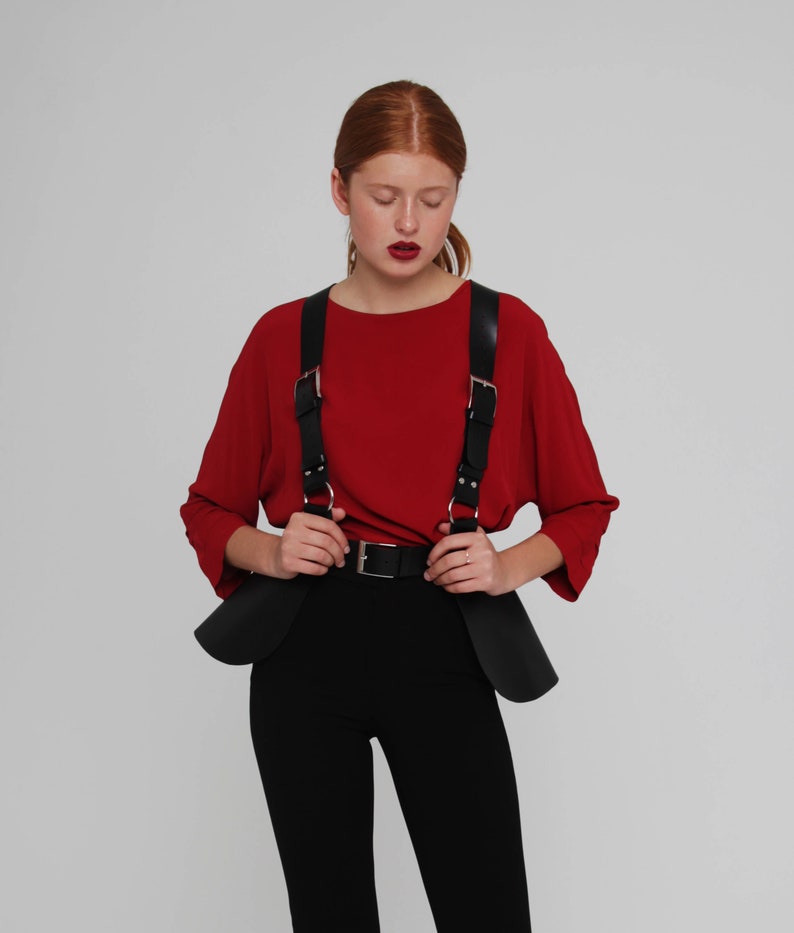 Leather Peplum Belt Body Harness / Plus Size available Etsy