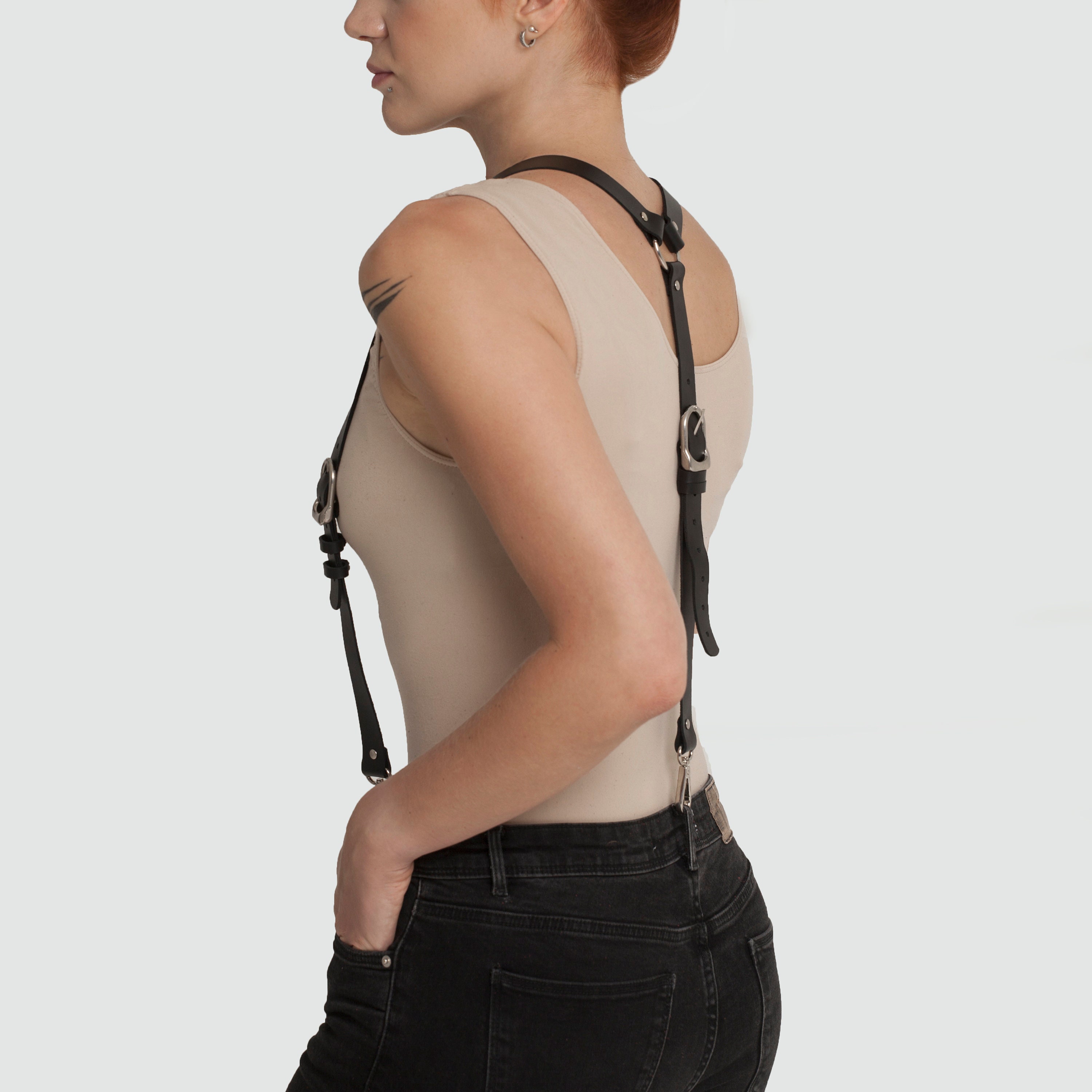 Black Leather Suspenders for Women YStrap Suspenders for Etsy