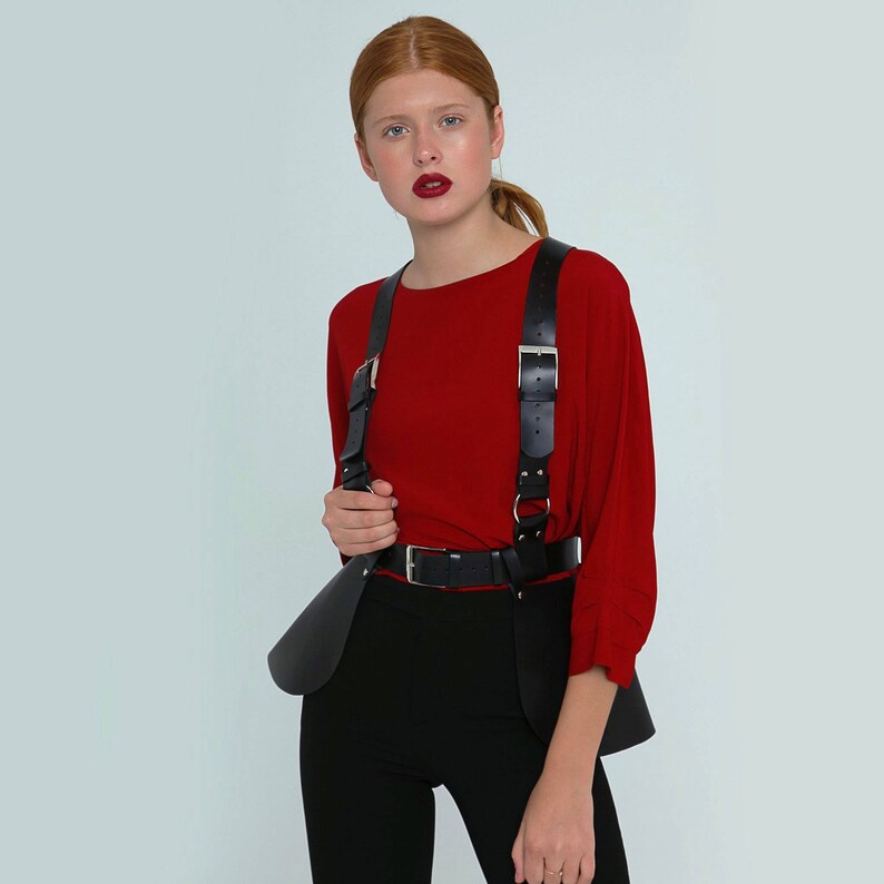 Leather Peplum Belt Body Harness / Plus Size available Etsy