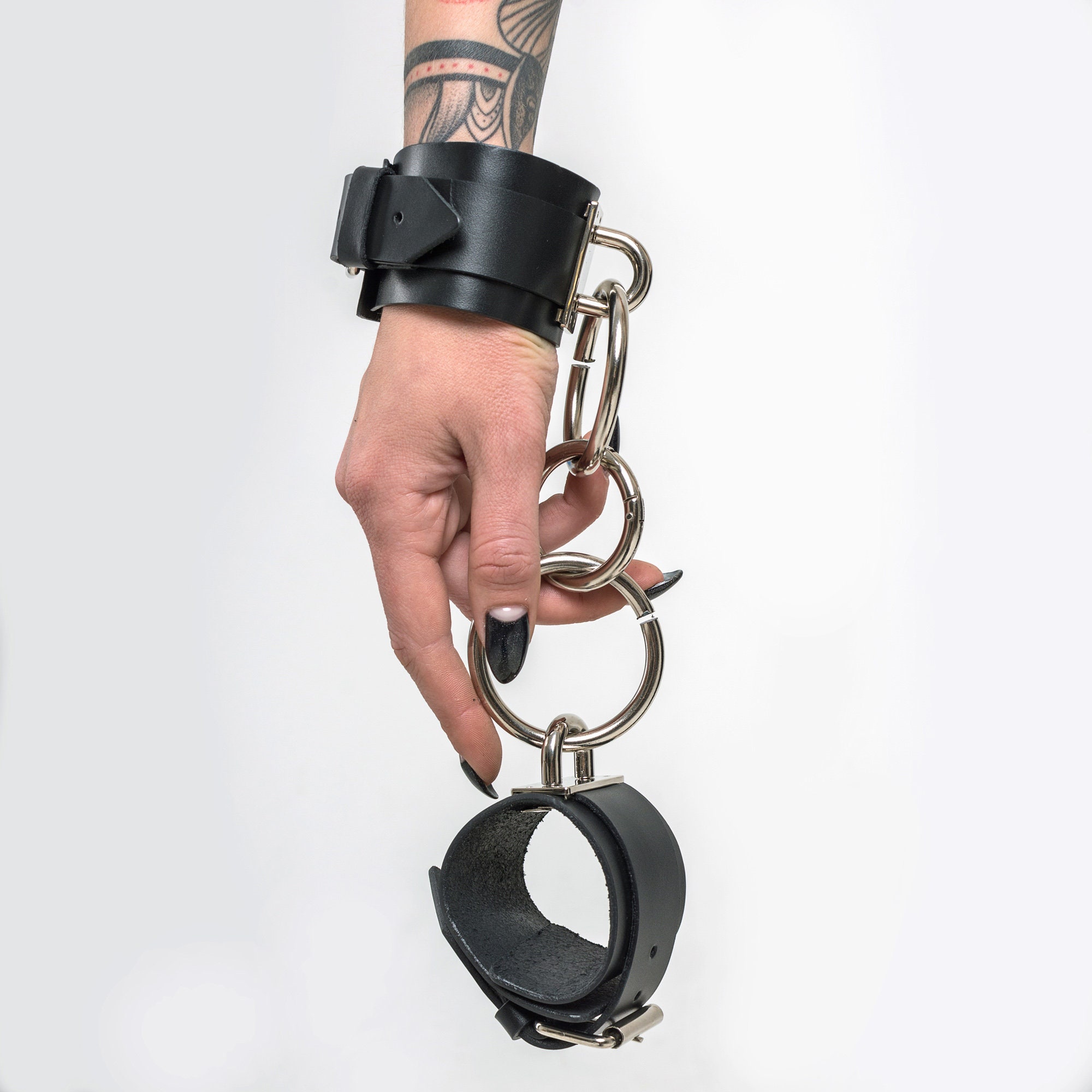 leather wrist and ankle cuffs
