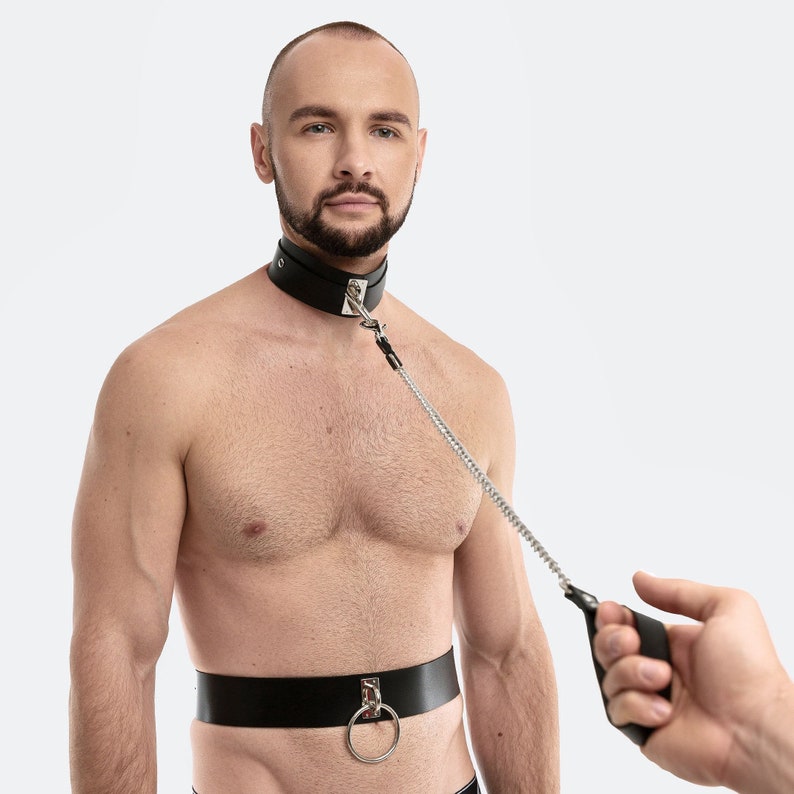 Submissive Collar and Leash for Men / Leather Bdsmgear for Etsy UK