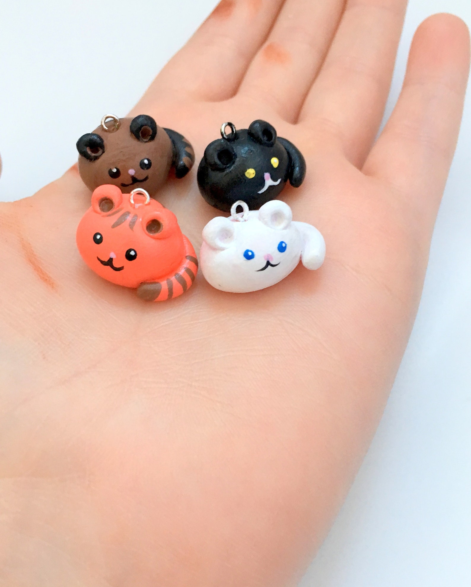 Cute Cat Phone Charm Polymer Clay Charms Cat Key Ring Etsy