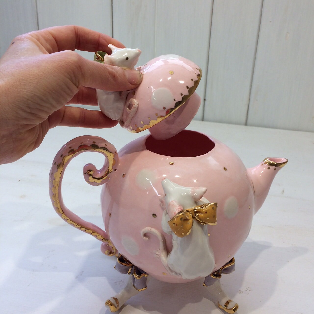 Porcelain Teapot Called mice Teapot is Inspired Etsy
