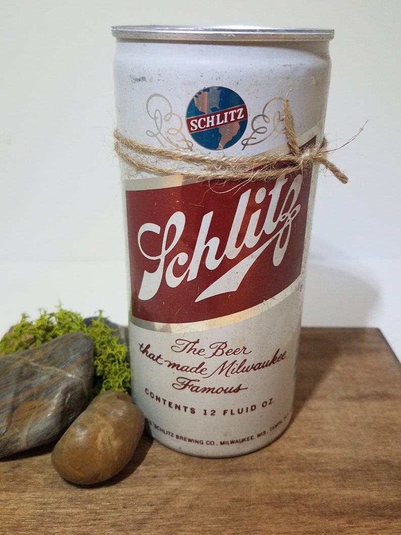 Man Cave Vintage Schlitz Beer Soy Candle Unique Gifts Wood Wick Birthday