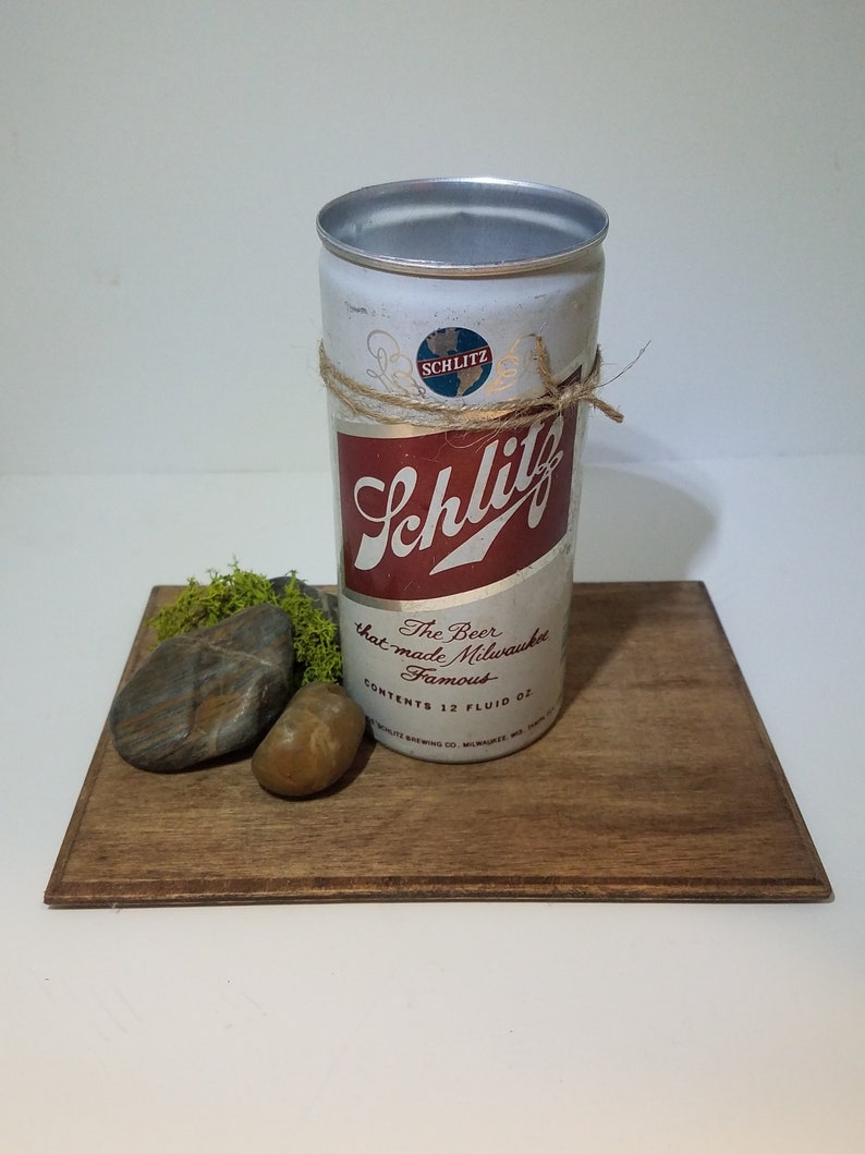 Man Cave Vintage Schlitz Beer Soy Candle Unique Gifts Wood Wick Birthday
