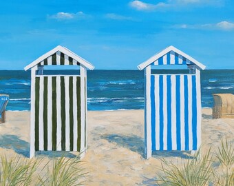 Original acrylic painting Bathing House 60 x 80 cm on canvas