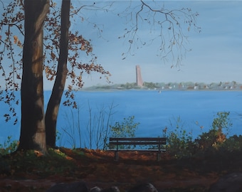 Print 20 x 30 cm on canvas "View of Laboe", Kiel