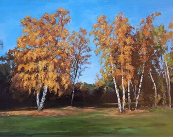 Autumn trees 30 x 40 cm acrylic on acrylic paper