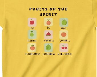 Kids Fruit of the Spirit Tee, Kids Tee, Kids Shirt, Christian Kids Tee Shirt, Bible Kids Tee, Happy Kids Shirt, Play Shirt, Scripture Shirt