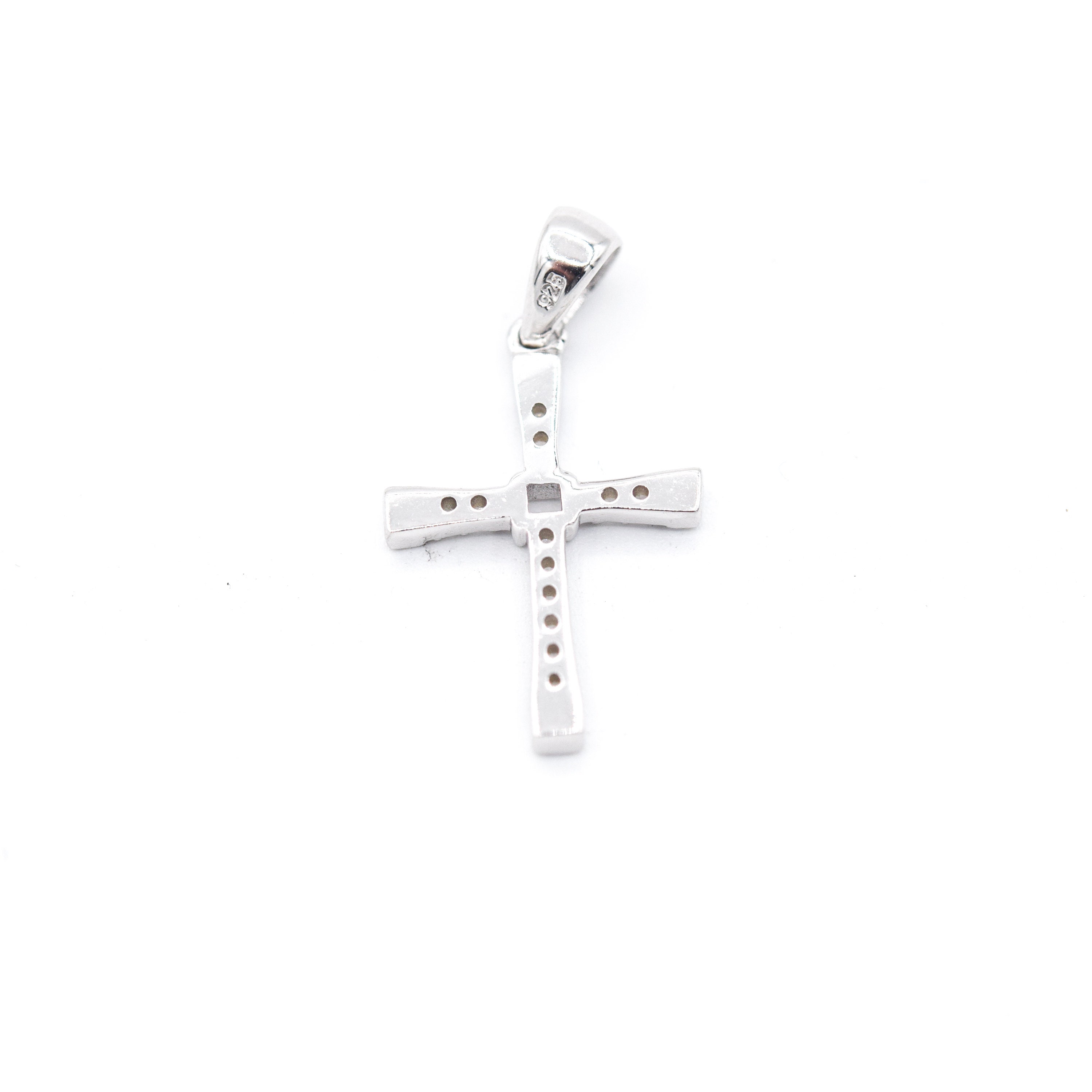 925 Cubic Zirconia Sterling Silver Cross Pendant Religious Gift for ...