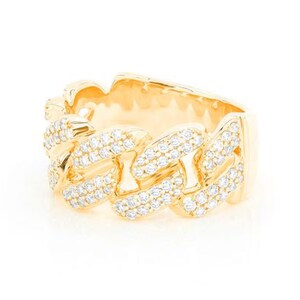 14K Diamond Cuban Men’s band Miami Cuban Link Ring