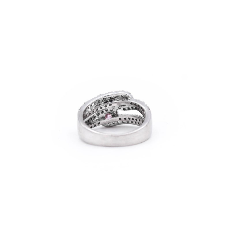 925 Sterling Silver CZ Ring Double Bang Ring With Two Pink Gemstones Birthday Anniversary Party Graduation Present For Her Promise Ring