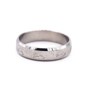 Stainless Steel Band w Eight Dolphins Nice Gift For Him Birthday Anniversary Party Holiday Present For Father Brother Boyfriend Wedding Band
