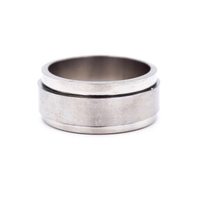 Stainless Steel Band Outer Band Moves Ring Can Be Engraved Wedding Band Nice Present For Him Birthday Party Gift For Father Brother