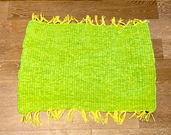 Lemon Lime Mat Handmade Doormat Kitchen Bathroom Shower Patio Indoor Outdoor Rug Wool And Acryllic
